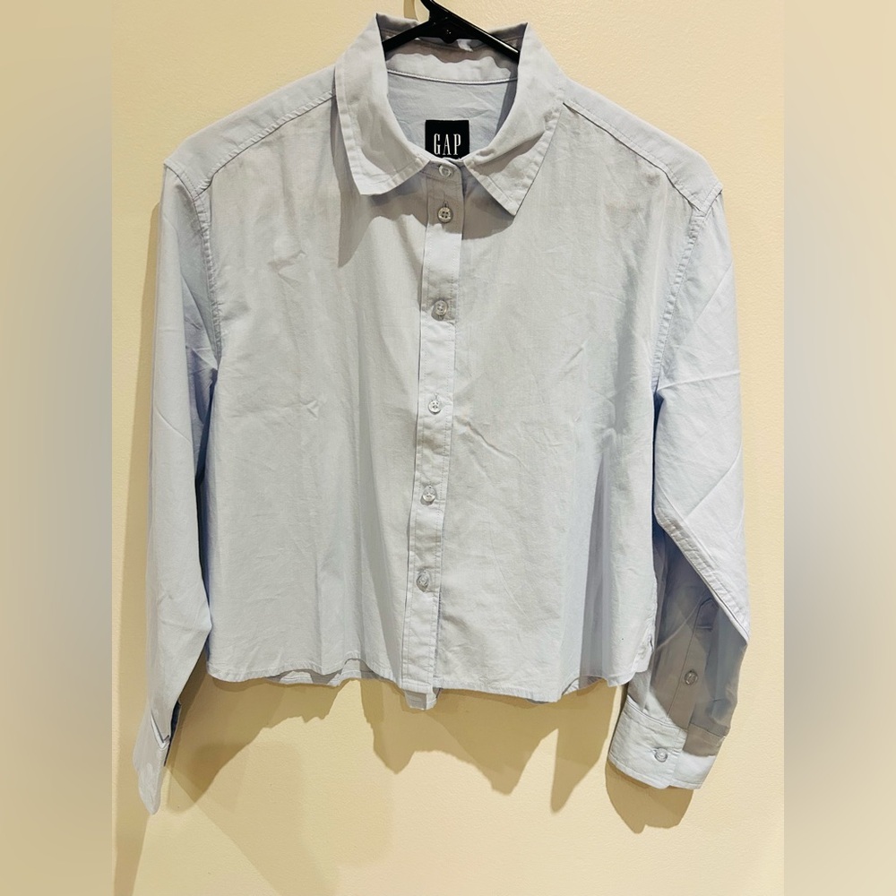 NWT GAP 100% Cotton Poplin Crop Shirt- Size XS